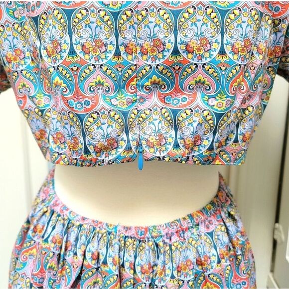 J Crew Liberty Print Midi Dress With Cut Out Back Cotton Size 0 - Picture 8 of 14